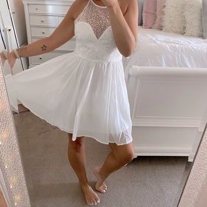 NWT White Mini Dress with Sequined Bodice